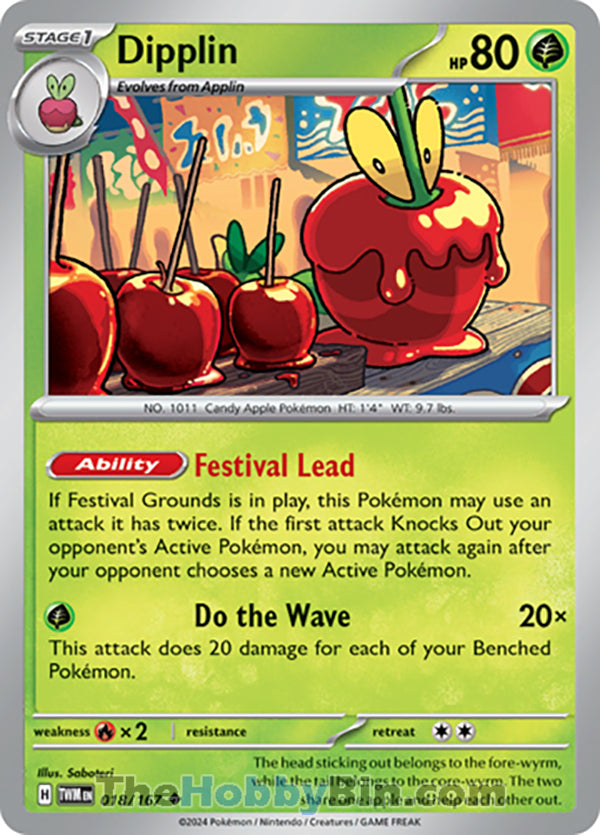 Dipplin #18/167 Uncommon - Twilight Masquerade Pokemon card