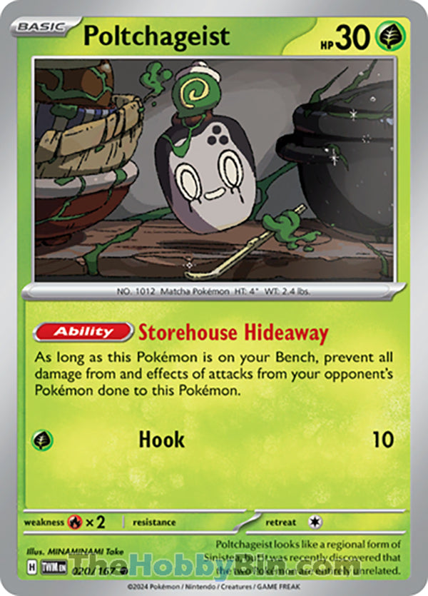 Poltchageist #20/167 Common - Twilight Masquerade Pokemon card