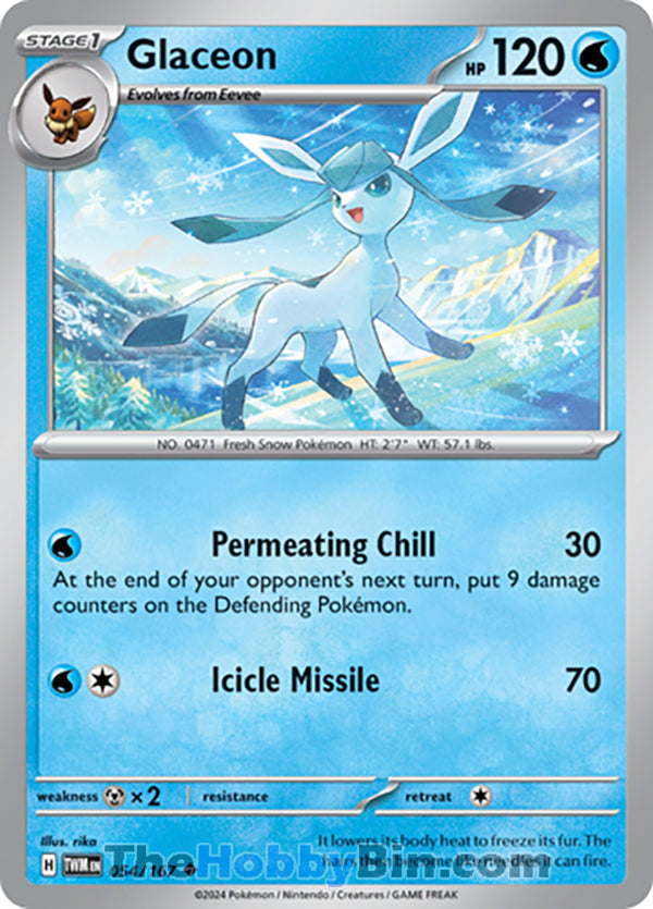 Glaceon #54/167 Uncommon - Twilight Masquerade Pokemon card