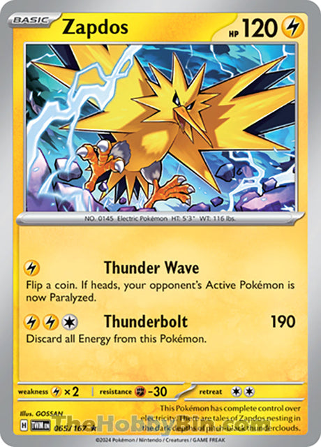 Zapdos Twilight Masquerade Rare #065/167