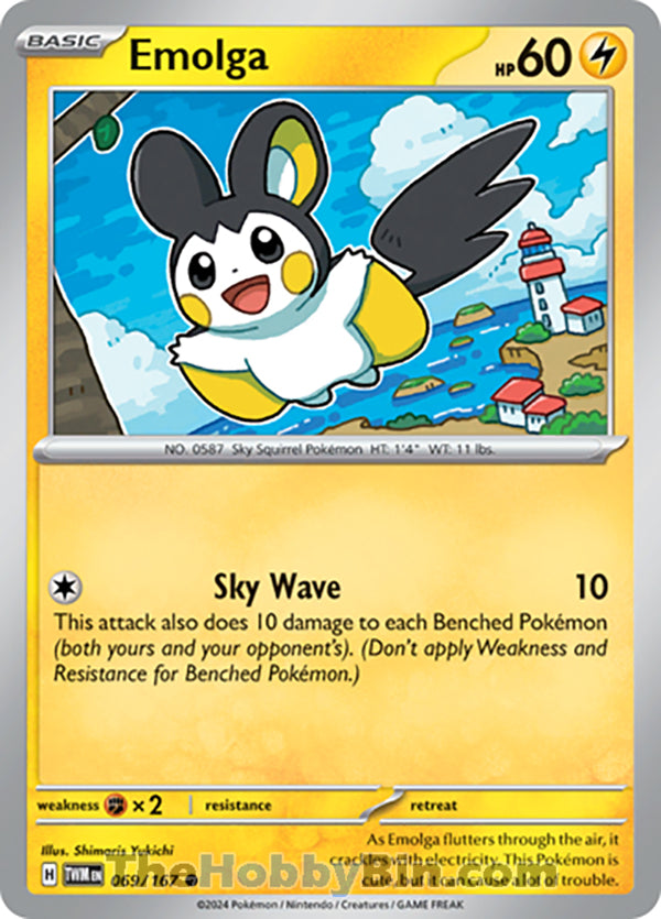 Emolga #69/167 Common - Twilight Masquerade Pokemon card