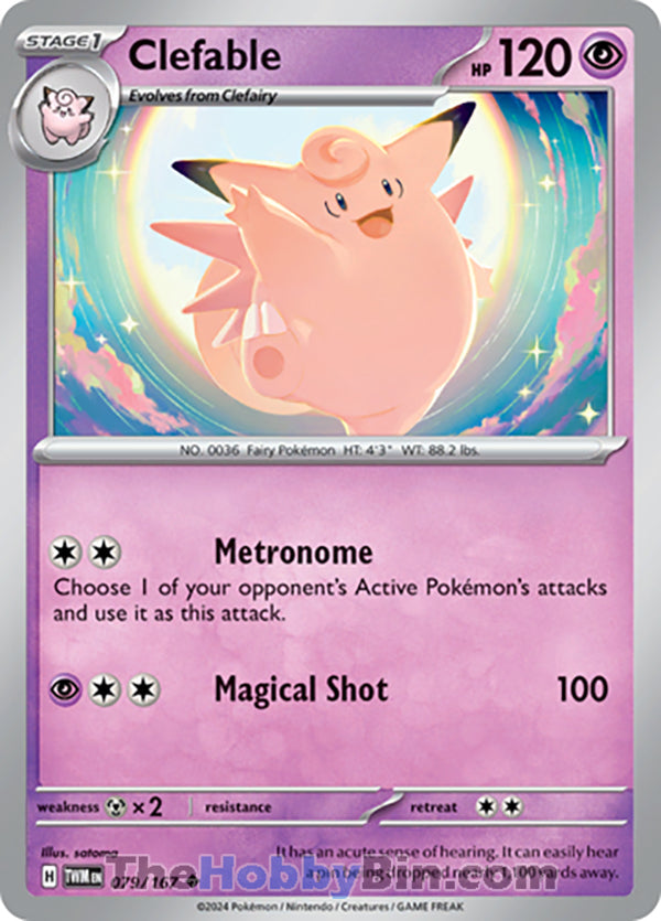 Clefable #79/167 Uncommon - Twilight Masquerade Pokemon card
