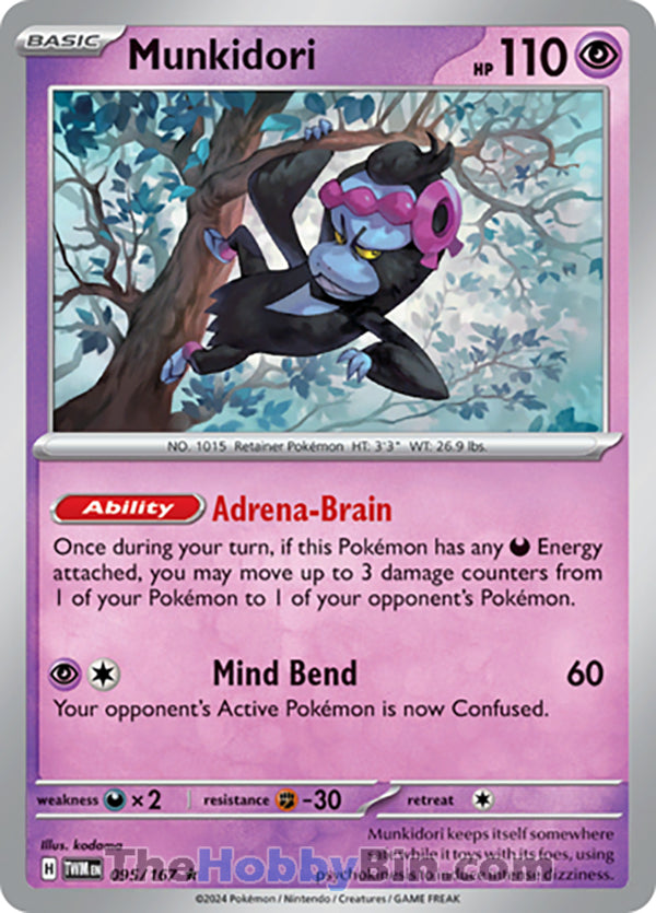 Munkidori #95/167 Rare - Twilight Masquerade Pokemon card