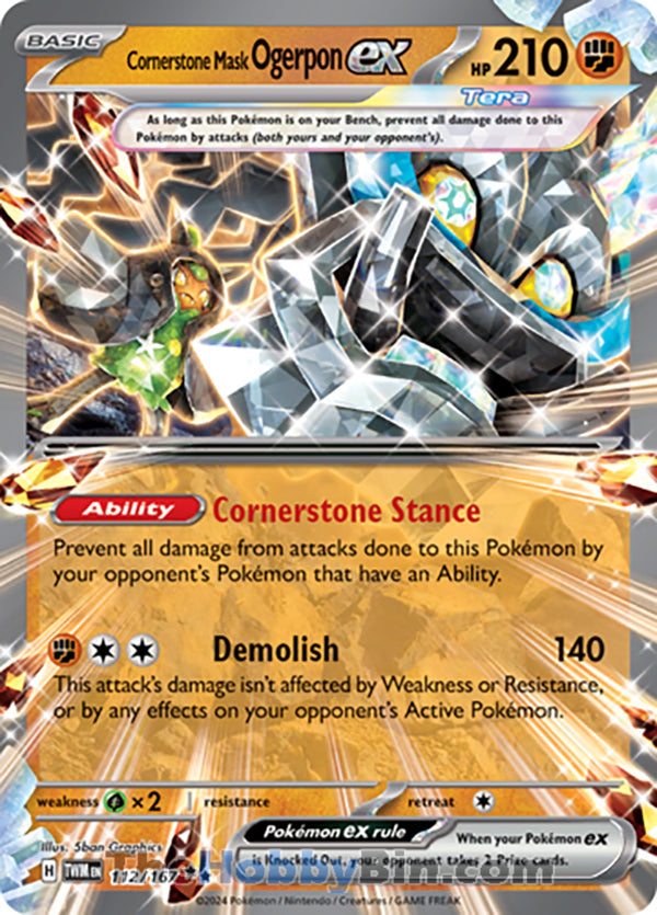 Cornerstone Mask Ogerpon ex #112/167 Double Rare - Twilight Masquerade Pokemon card
