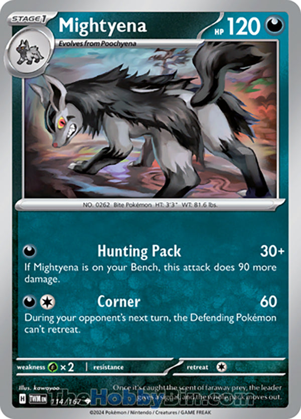 Mightyena #114/167 Uncommon - Twilight Masquerade Pokemon card