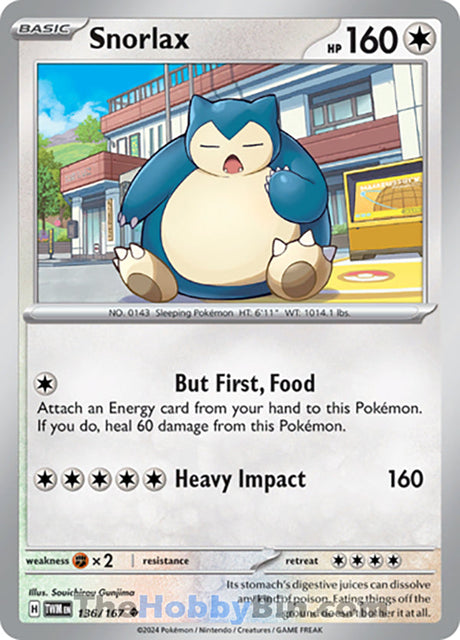 Snorlax Twilight Masquerade Uncommon #136/167