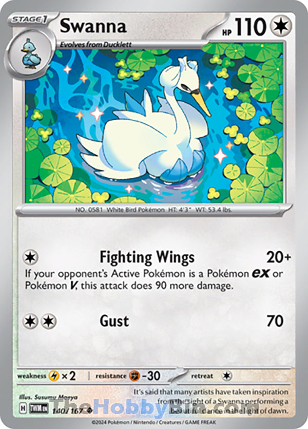 Swanna #140/167 Uncommon - Twilight Masquerade Pokemon card