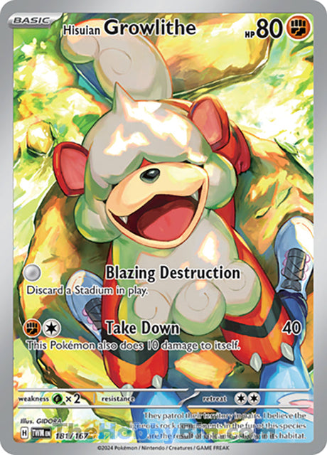 Hisuian Growlithe Twilight Masquerade Illustration Rare #181/167