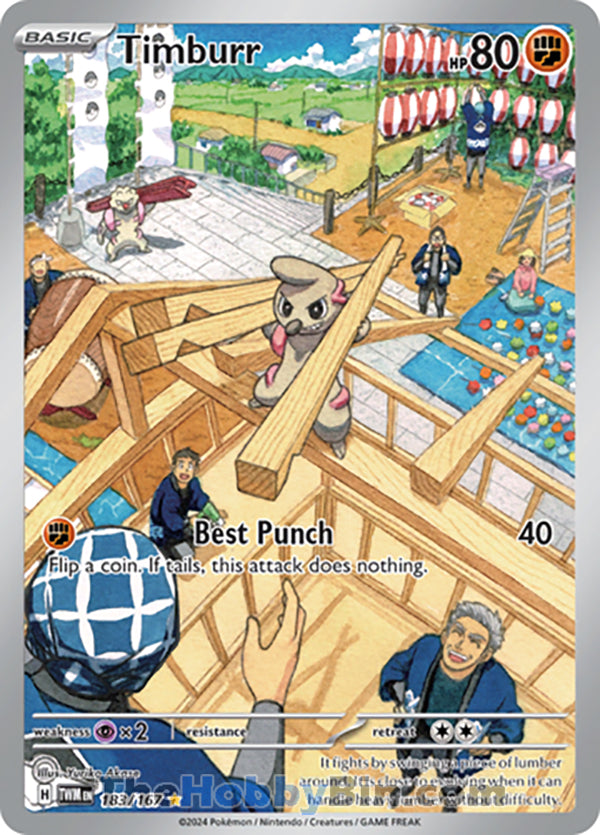 Timburr #183/167 Illustration Rare - Twilight Masquerade Pokemon card