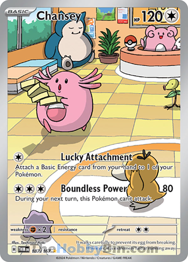 Chansey #187/167 Illustration Rare - Twilight Masquerade Pokemon card