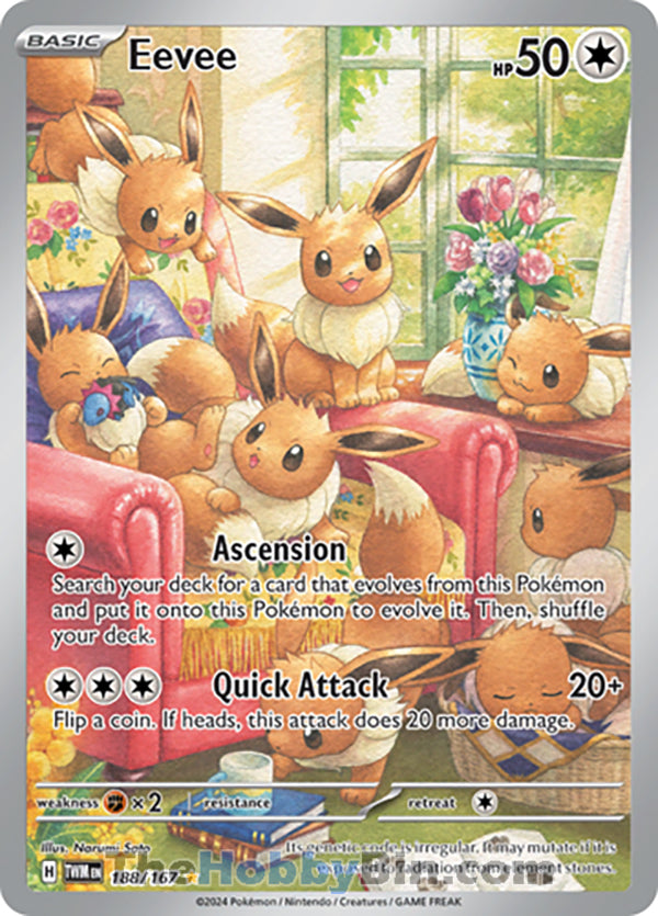 Eevee #188/167 Illustration Rare - Twilight Masquerade Pokemon card