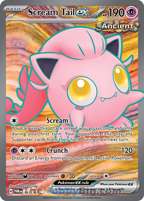 Scream Tail ex #197/167 Ultra Rare - Twilight Masquerade Pokemon card