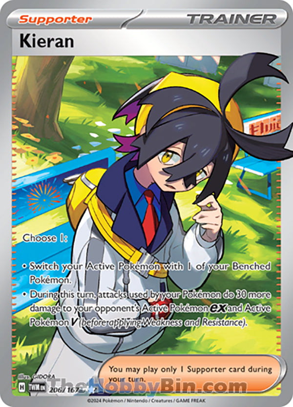 Kieran #206/167 Ultra Rare - Twilight Masquerade Pokemon card
