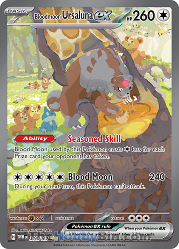 Bloodmoon Ursaluna ex #216/167 Special Illustration Rare - Twilight Masquerade Pokemon card