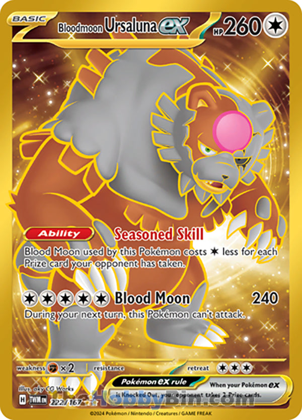 Bloodmoon Ursaluna ex #222/167 Hyper Rare - Twilight Masquerade Pokemon card