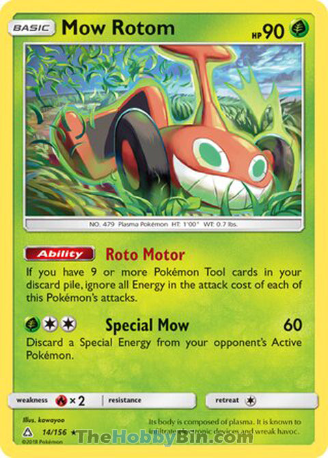 Mow Rotom #14/156 Rare - Ultra Prism Pokemon card