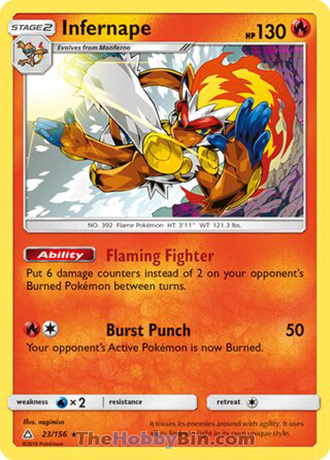 Infernape #23/156 Holo Rare - Ultra Prism Pokemon card