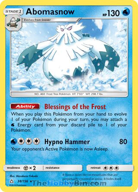 Abomasnow #38/156 Rare - Ultra Prism Pokemon card