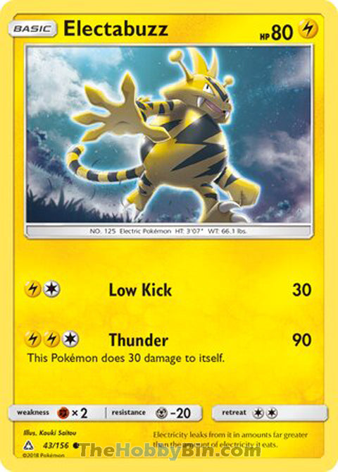 Electabuzz #43/156 Common - Ultra Prism Pokemon card