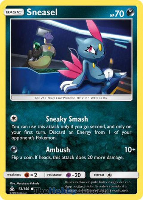 Sneasel #73/156 Common - Ultra Prism Pokemon card