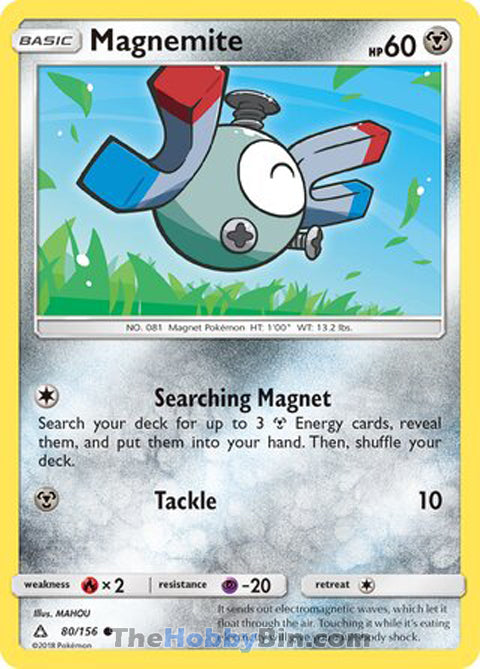Magnemite #80/156 Common - Ultra Prism Pokemon card