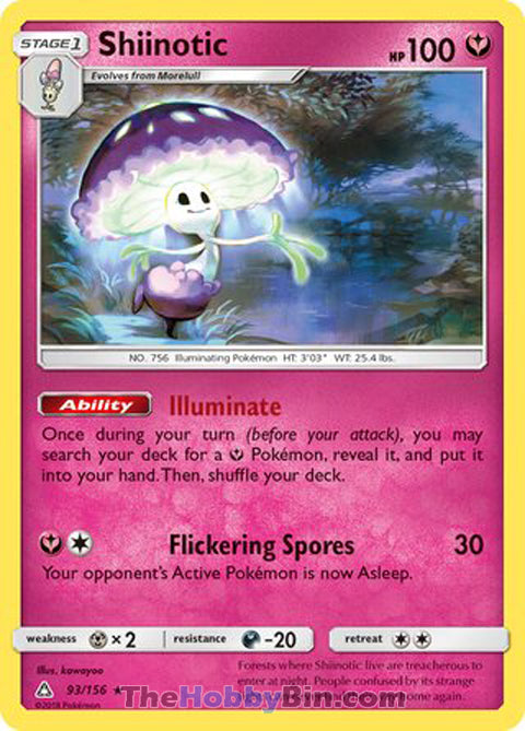 Shiinotic #93/156 Rare - Ultra Prism Pokemon card