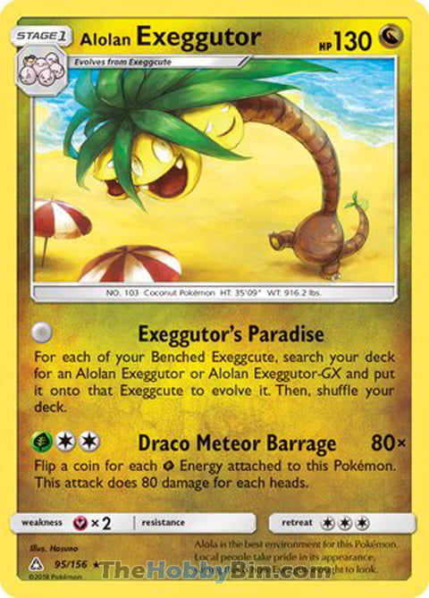 Alolan Exeggutor #95/156 Rare - Ultra Prism Pokemon card