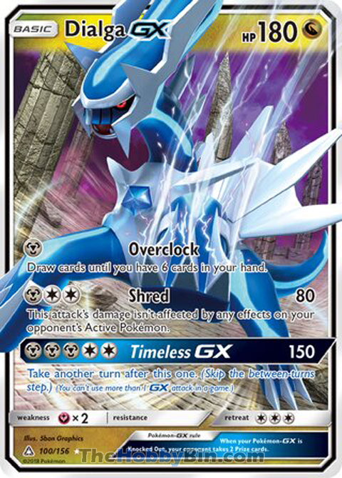 Dialga GX #100/156 Ultra Rare - Ultra Prism Pokemon card