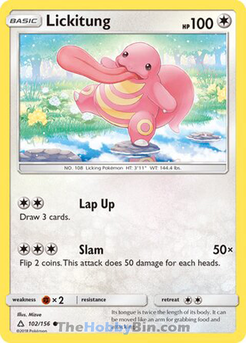 Lickitung #102/156 Common - Ultra Prism Pokemon card