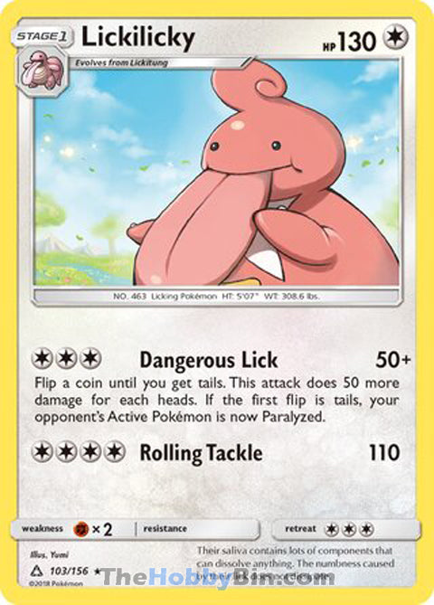 Lickilicky #103/156 Rare - Ultra Prism Pokemon card