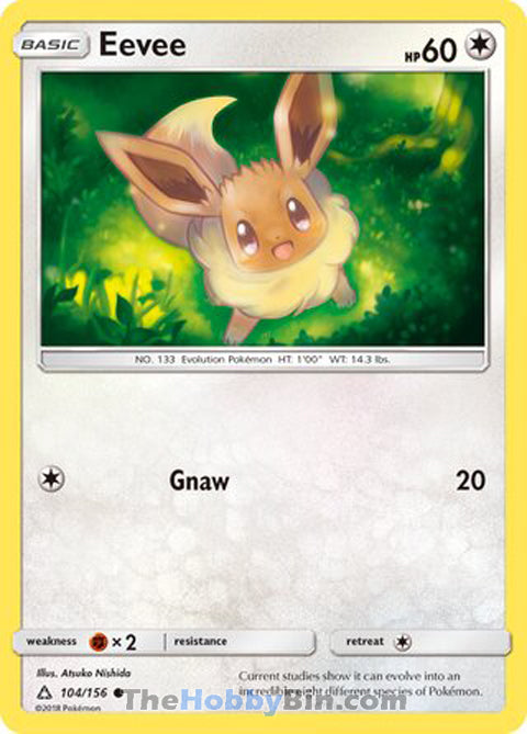 Eevee #104/156 Common - Ultra Prism Pokemon card