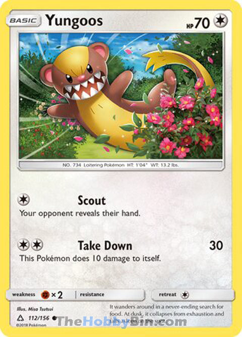 Yungoos #112/156 Common - Ultra Prism Pokemon card