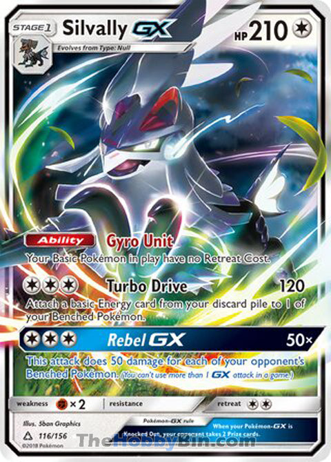 Silvally GX #116/156 Ultra Rare - Ultra Prism Pokemon card