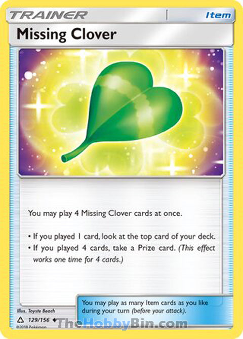 Missing Clover #129/156 Uncommon - Ultra Prism Pokemon card