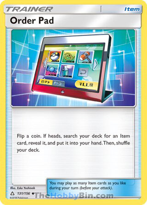 Order Pad #131/156 Uncommon - Ultra Prism Pokemon card