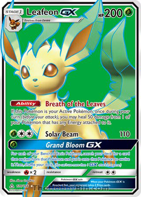 Leafeon GX #139/156 Ultra Rare - Ultra Prism Pokemon card