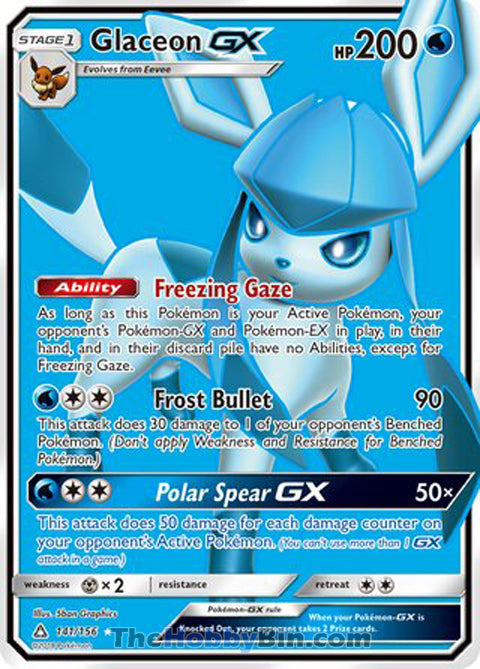 Glaceon GX #141/156 Ultra Rare - Ultra Prism Pokemon card