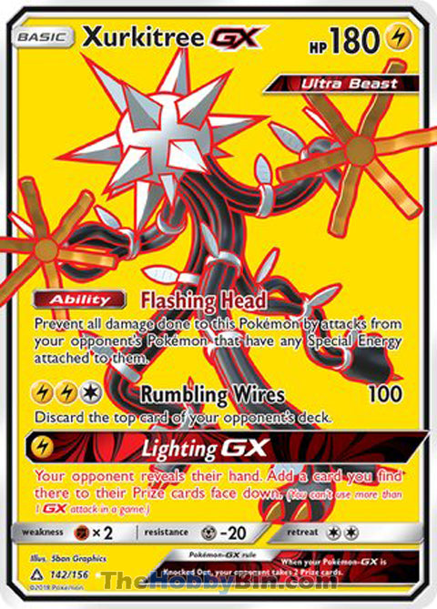 Xurkitree GX #142/156 Ultra Rare - Ultra Prism Pokemon card