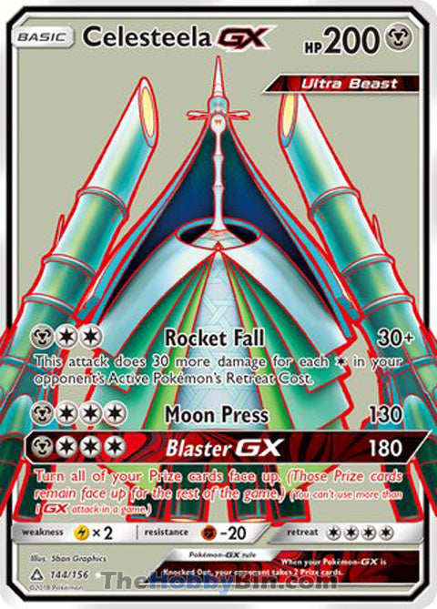 Celesteela GX #144/156 Ultra Rare - Ultra Prism Pokemon card