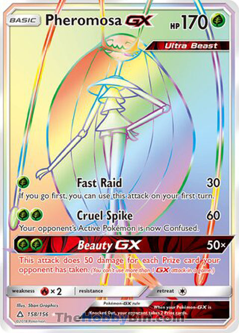 Pheromosa GX #158/156 Secret Rare - Ultra Prism Pokemon card