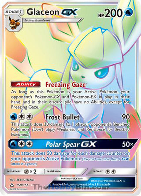 Glaceon GX Ultra Prism Secret Rare #159/156