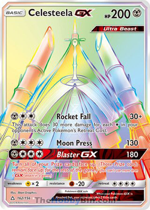 Celesteela GX #162/156 Secret Rare - Ultra Prism Pokemon card