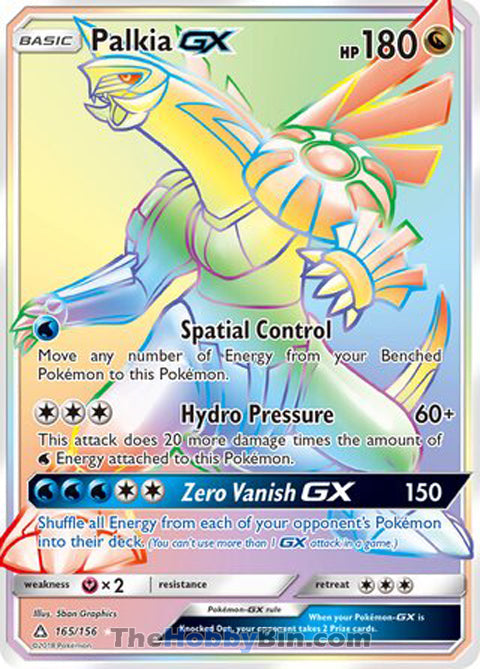 Palkia GX #165/156 Secret Rare - Ultra Prism Pokemon card