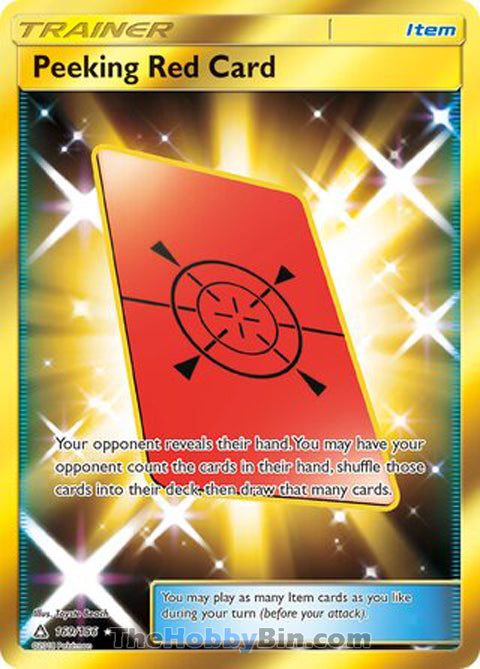 Peeking Red Card #169/156 Secret Rare - Ultra Prism Pokemon card