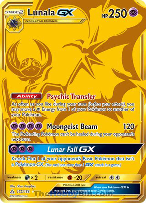 Lunala GX #172/156 Secret Rare - Ultra Prism Pokemon card