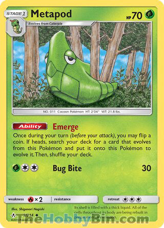 Metapod Unbroken Bonds Uncommon #3/214