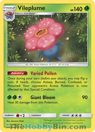 0008 Vileplume Holo Rare Unbroken Bonds