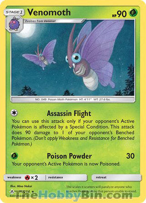 0011 Venomoth Rare Unbroken Bonds