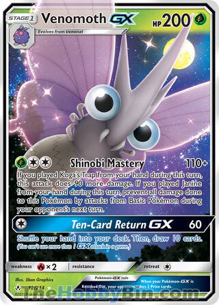 0012 Venomoth GX Ultra Rare Unbroken Bonds