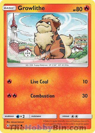 Growlithe #21/214 Common - Unbroken Bonds Pokemon card